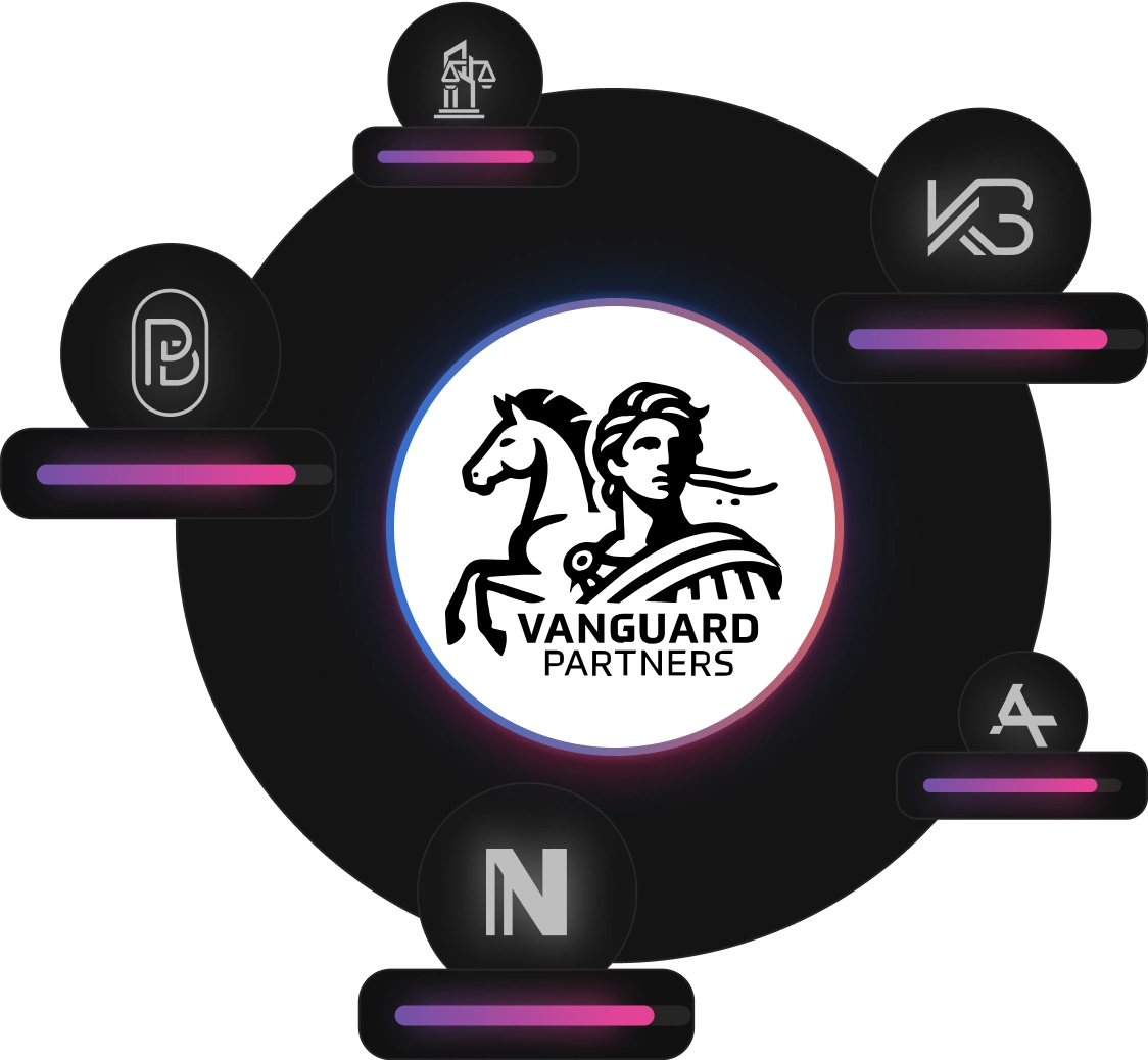 Ilustracja przedstawiająca firmę Vanguard partners oraz zalety współpracy kancelarii z firmą